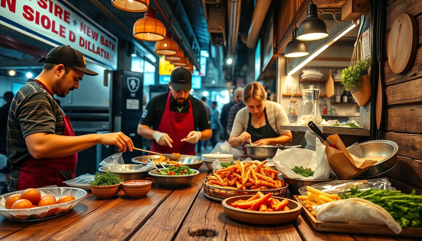 Measured baking ingredients prepared on a counter